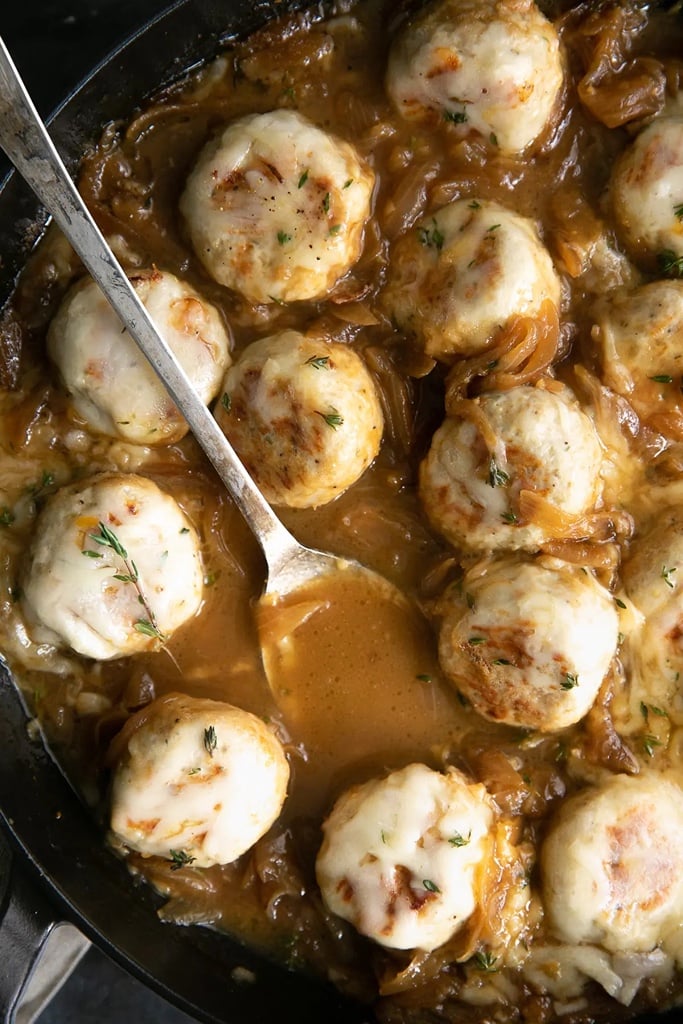 French Soup Recipe: French Onion Meatball Soup