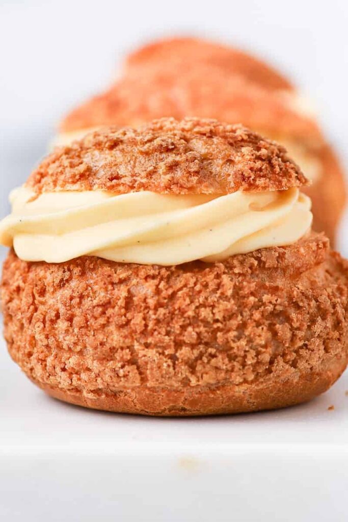 Choux Au Craquelin Cream Puffs French Dessert