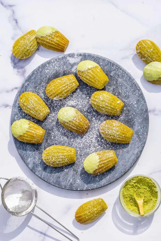 Sourdough Matcha Madeleines French Dessert