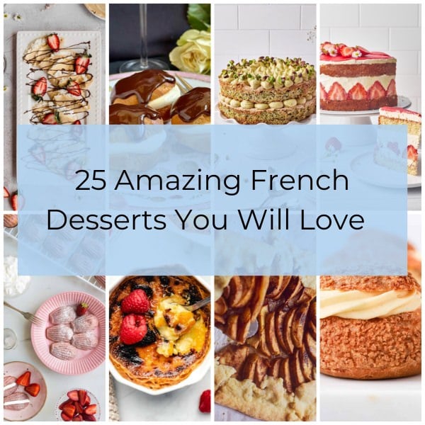 collage of french desserts