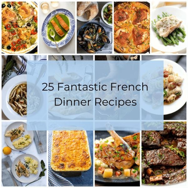 french dinner collage