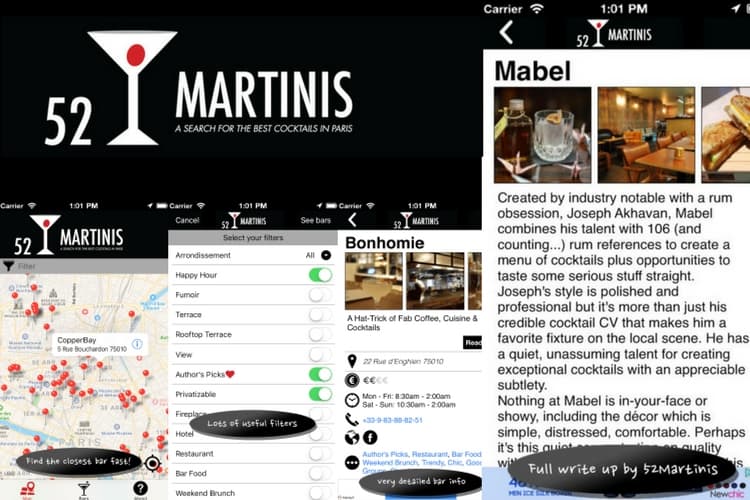 Forest Collins 52 Martinis Paris Cocktail App