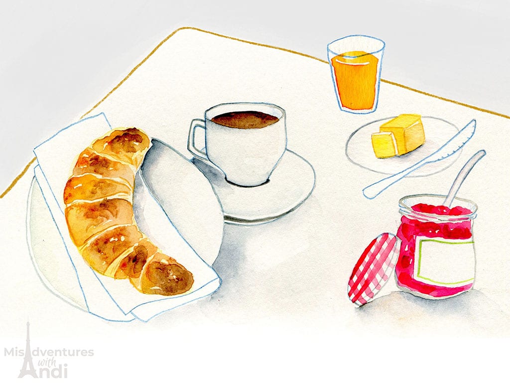A Typical French Breakfast - Pastries