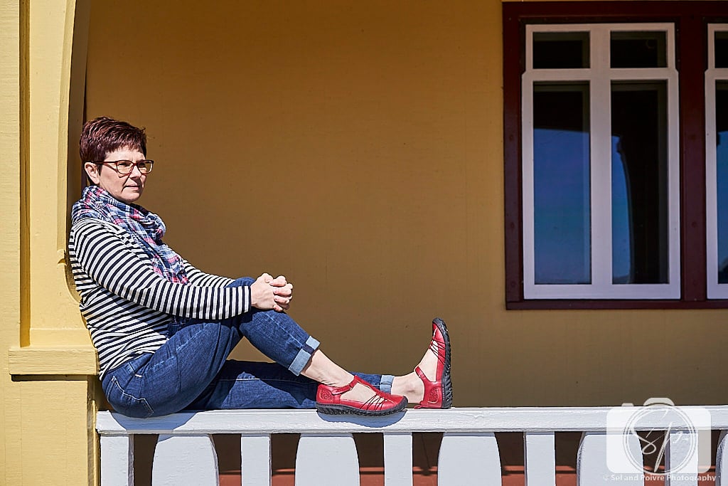 Andi in Jambu Sahara in red in Corolla North Carolina
