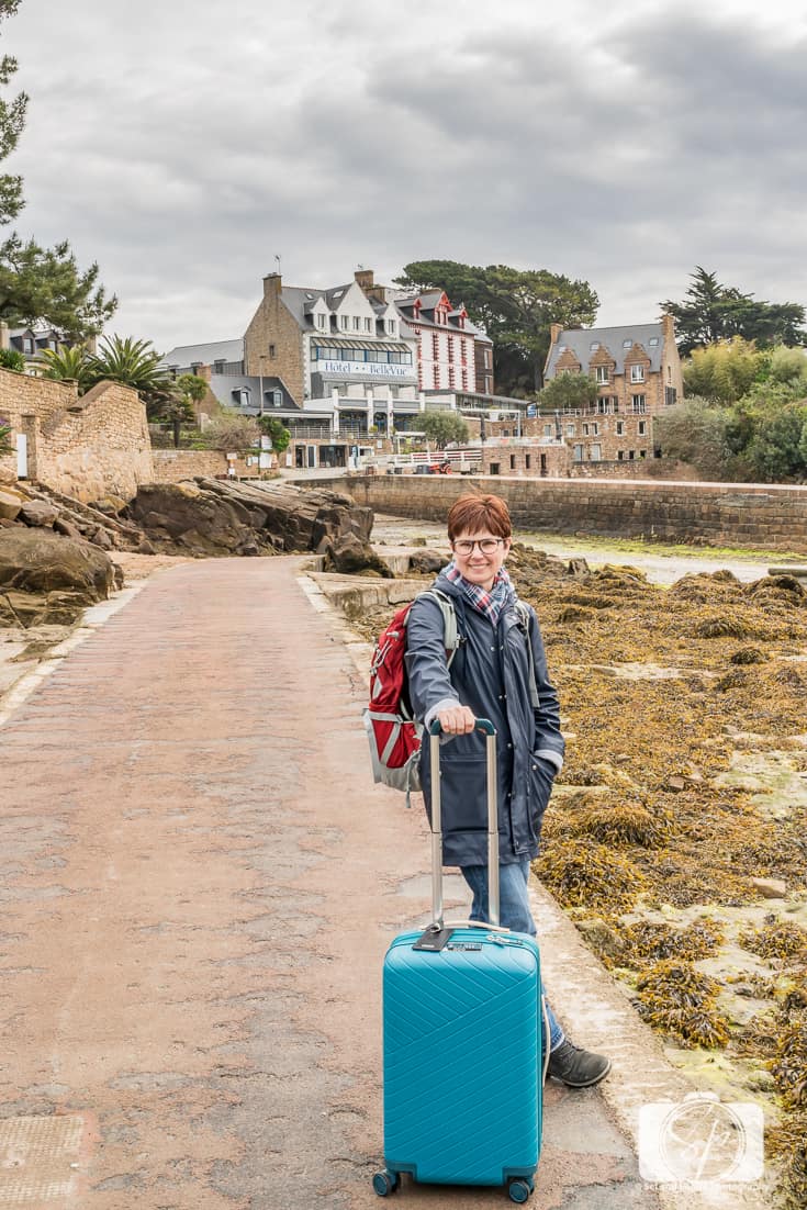 Andi on the ferry back from Ile de Brehat Brittany France