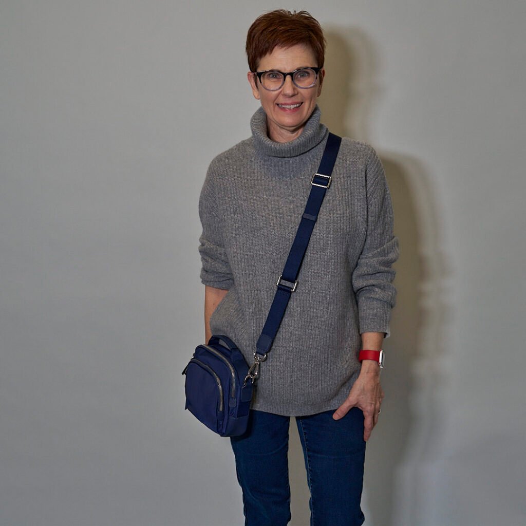 Andi with Quince Revive Nylon Camera Crossbody