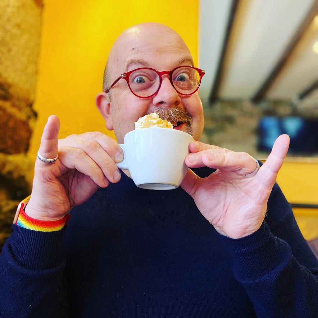 Andrew Prior Coffee Drinking 2