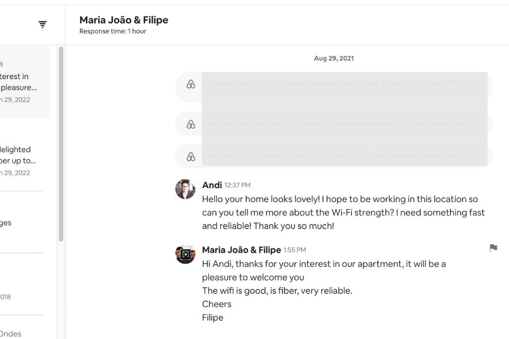 Asking Questions on Airbnb about a Paris Apartment