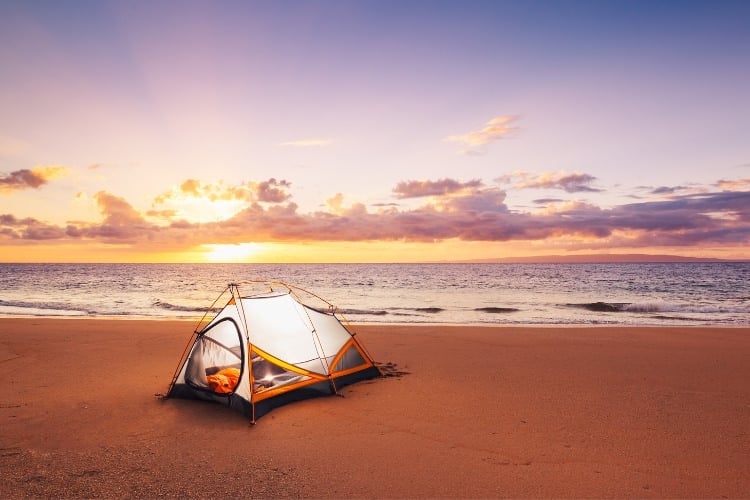 tent on beach