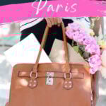 tote bag with book and flower inside