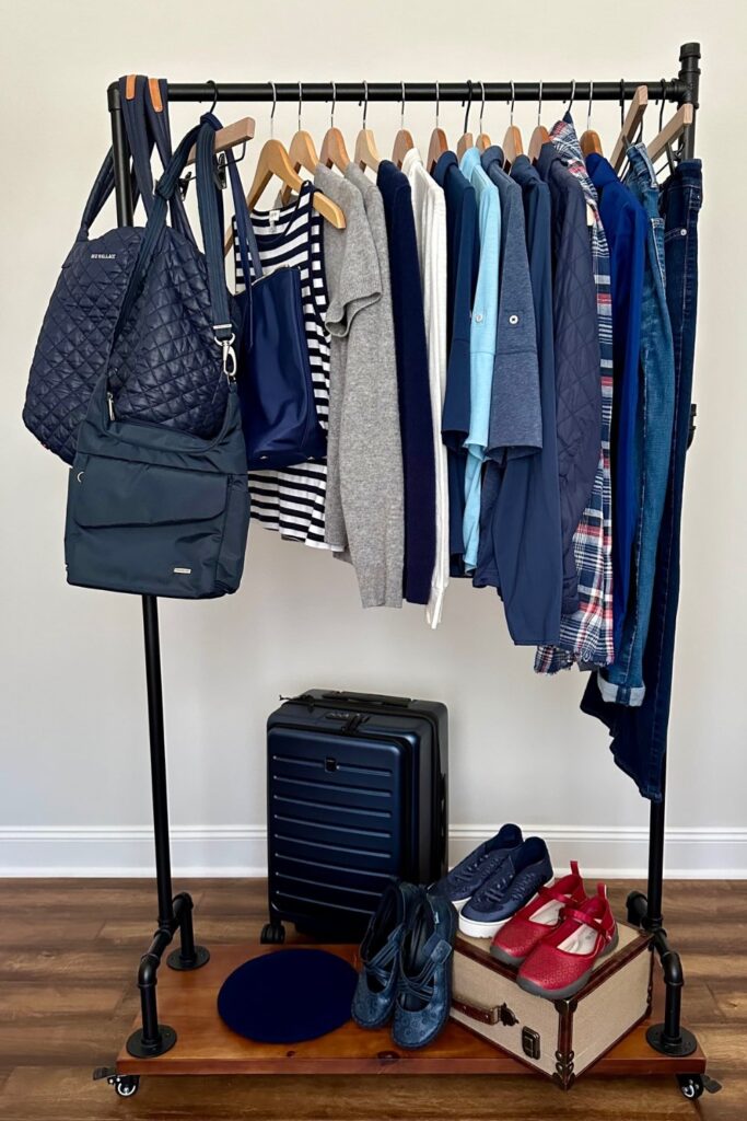 clothing rack with clothes