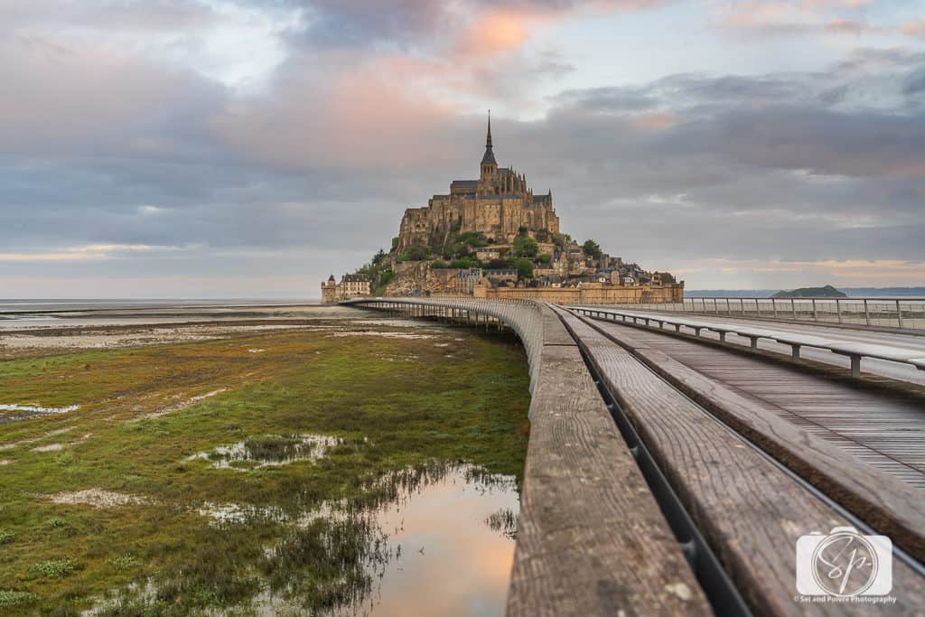 Early morning at Mont St Michel Normandy France