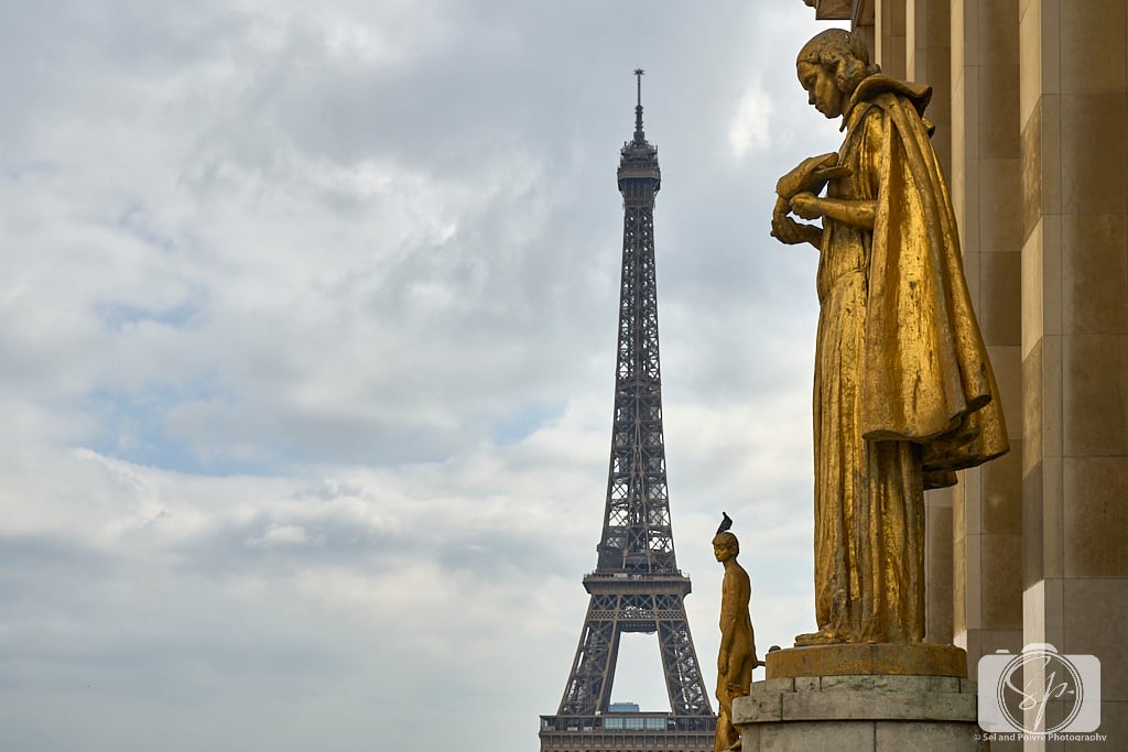 Eiffel Tower and Statue at Trocadero 2