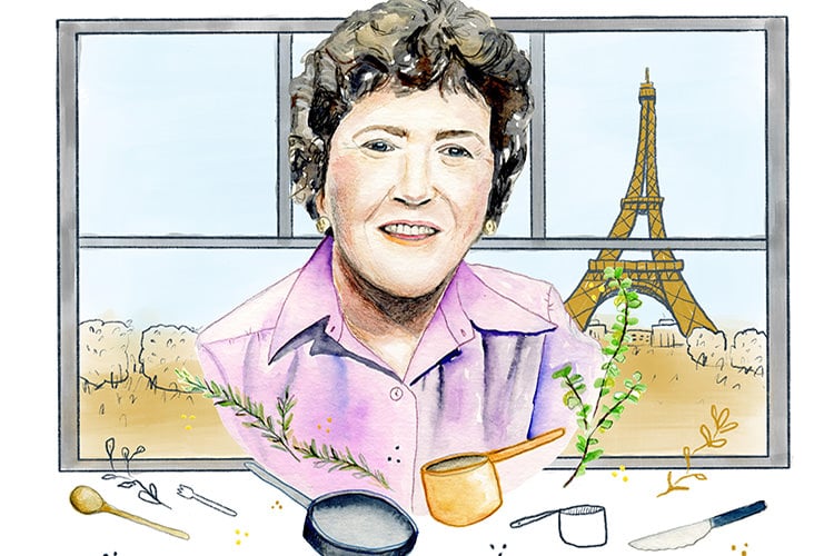 Julia Child Illustration by Lindeneller