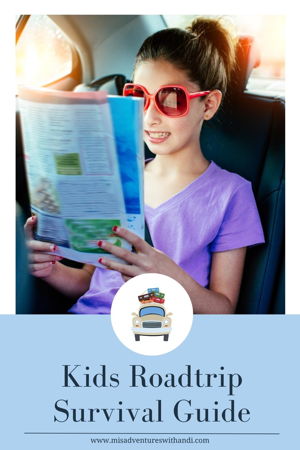 Kids Roadtrip Survival Guide Girl reading in car