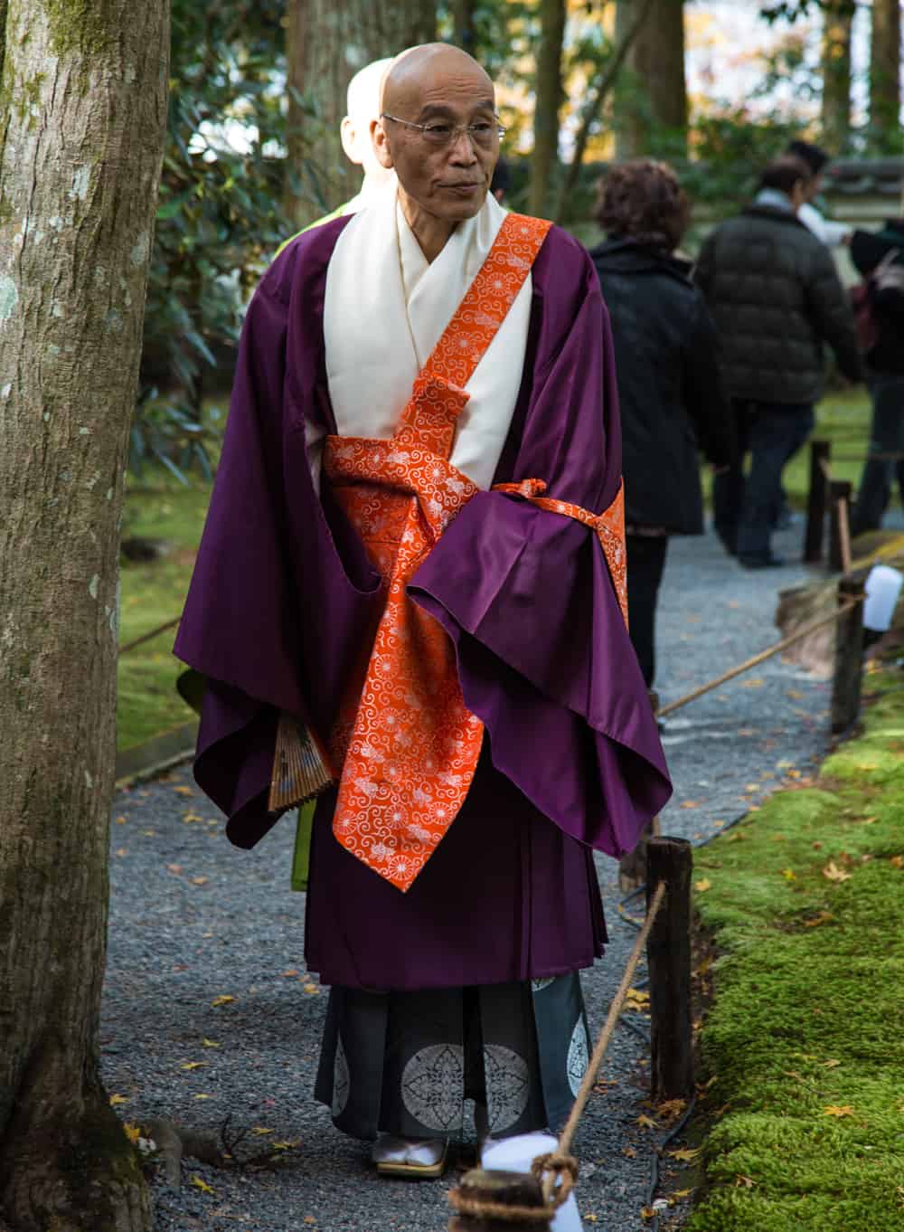 Wearing a Kimono in Kyoto: Priest in Kimono at a Temple in Kyoto