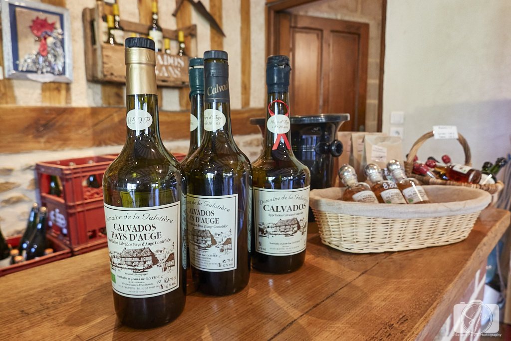 La Galotiere Pays D'Auge France Bottles of Calvados apple brandy
