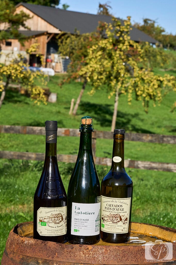 La Galotiere Pays D'Auge France Bottles of Calvados apple brandy, Cider and Pommeau
