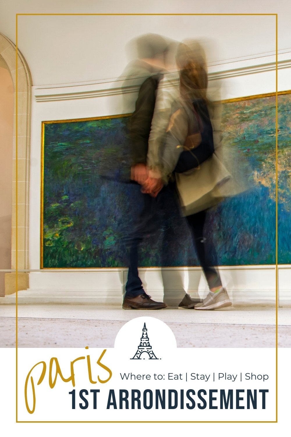 Local Guide to Paris 1st Arrondissement Couple inside the Orangerie Museum in Paris