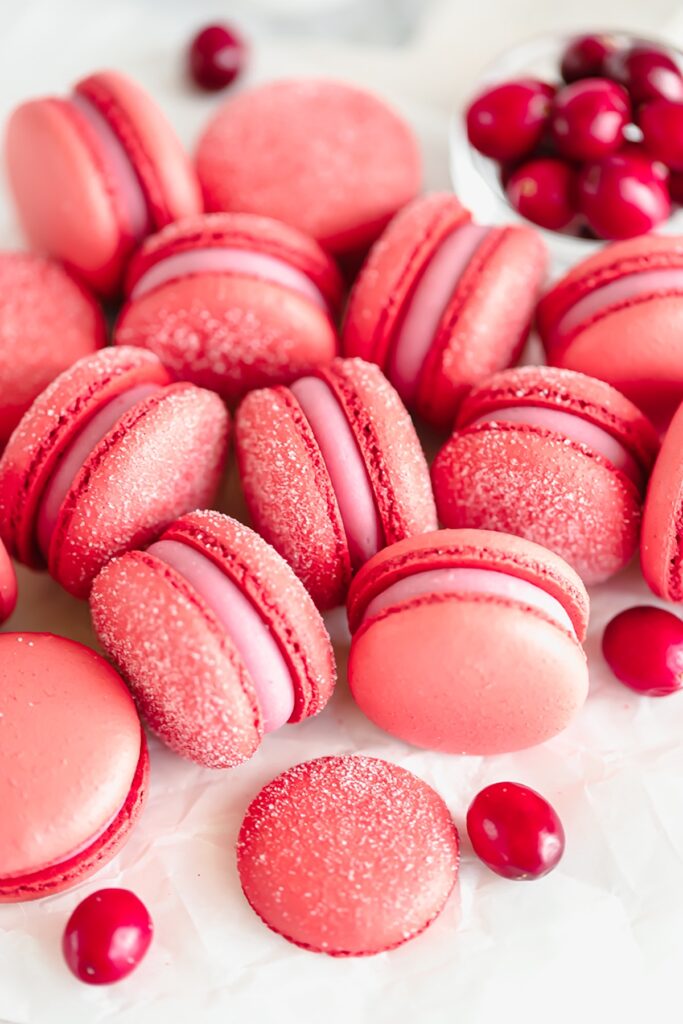 Cranberry Macarons