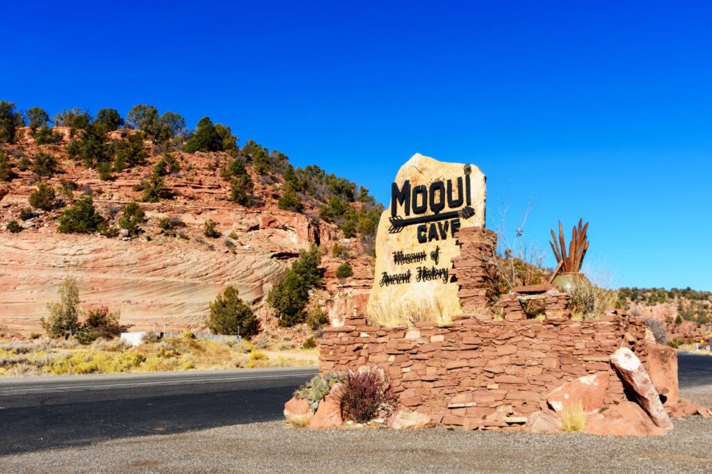 Moqui Cave sign