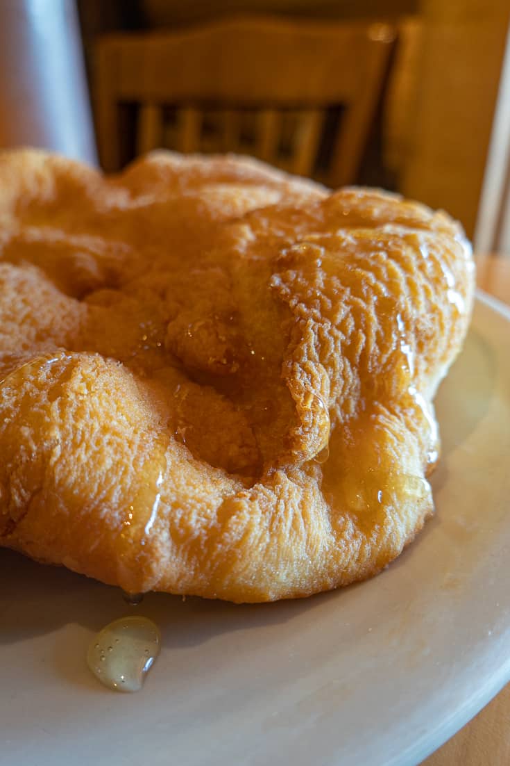 Indian fry bread and honey from the Last Stand Trading Post outside of Little Big Horn in Montana