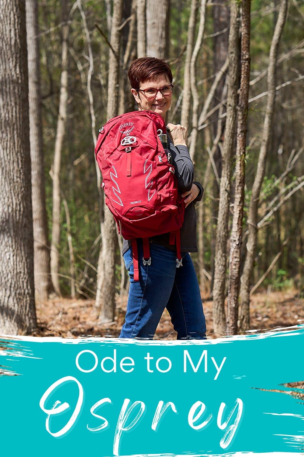 Ode to My Osprey: The Best Backpack I Ever Had Andi and her Osprey Backpack int he woods