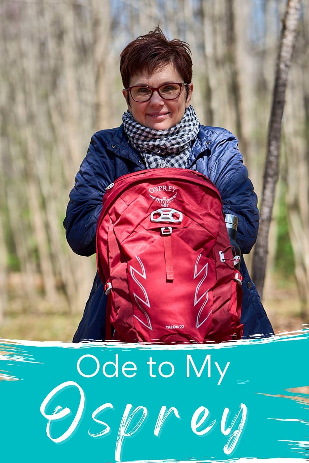 Ode to My Osprey: The Best Backpack I Ever Had Andi and her Osprey Backpack int he woods