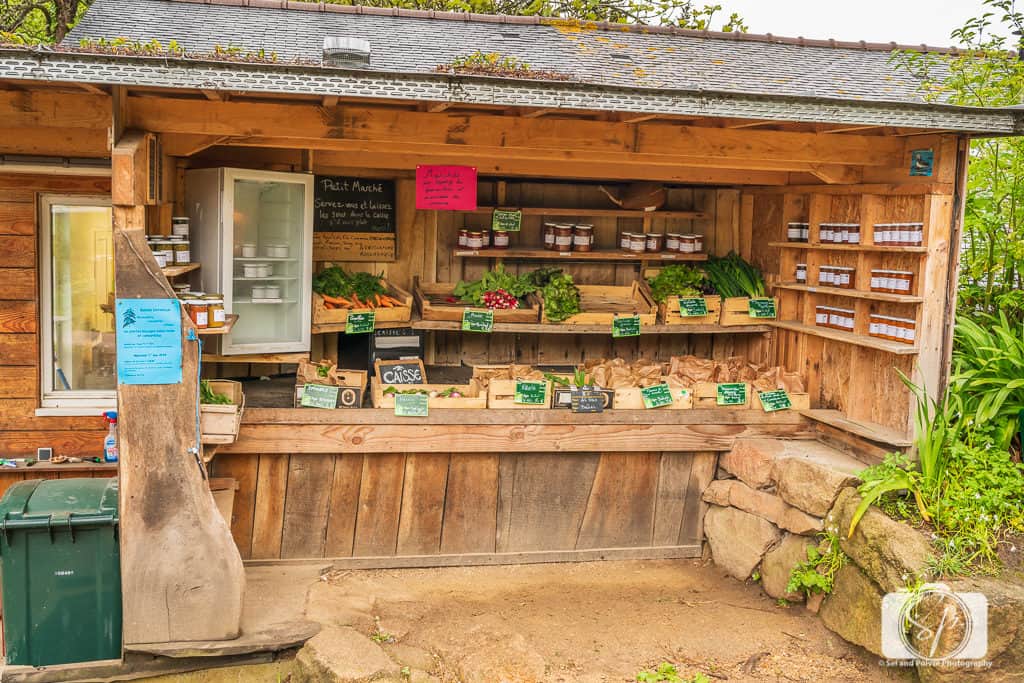 Organic farm stand on the Ile de Brehat Brittany France