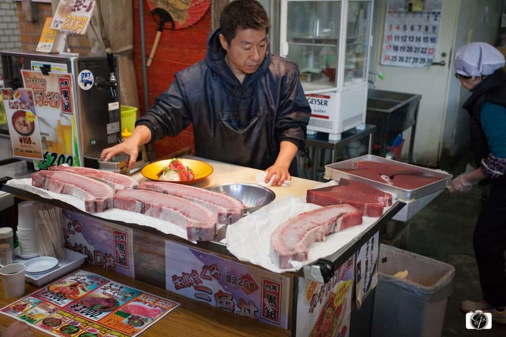 Sashimi at Osaka’s Kuromon-Ichiba Market