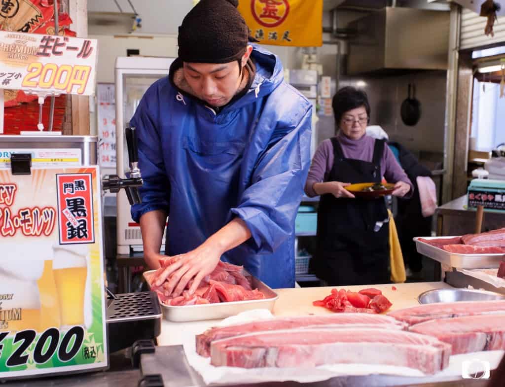 Sashimi at Osaka’s Kuromon-Ichiba Market