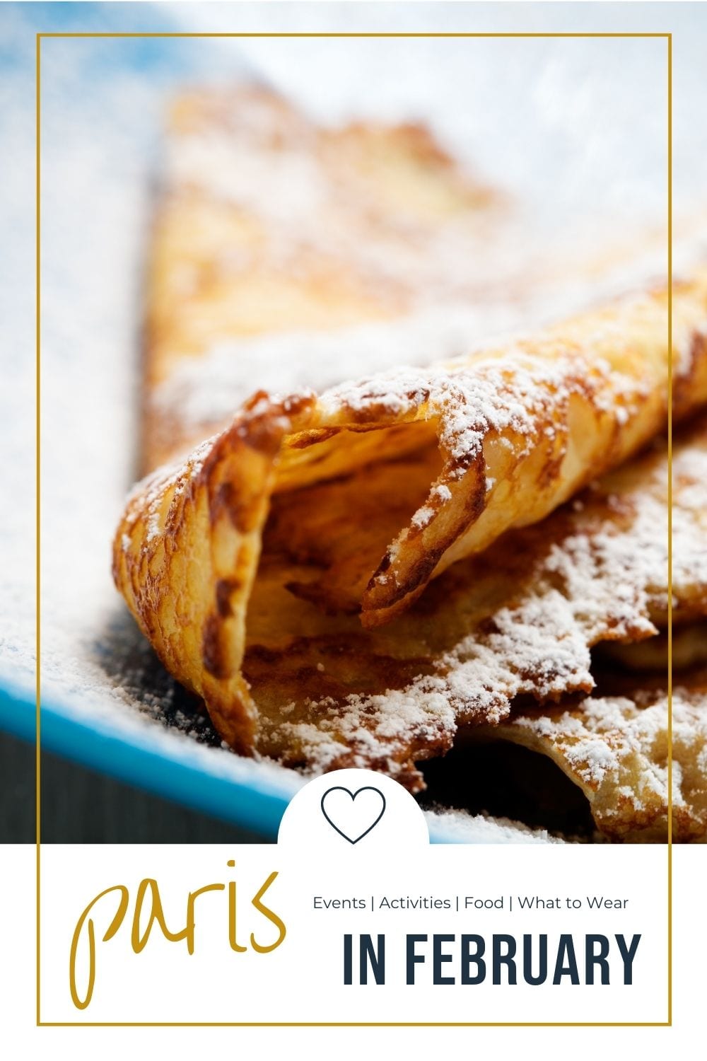 photo of a crepe on a blue plate