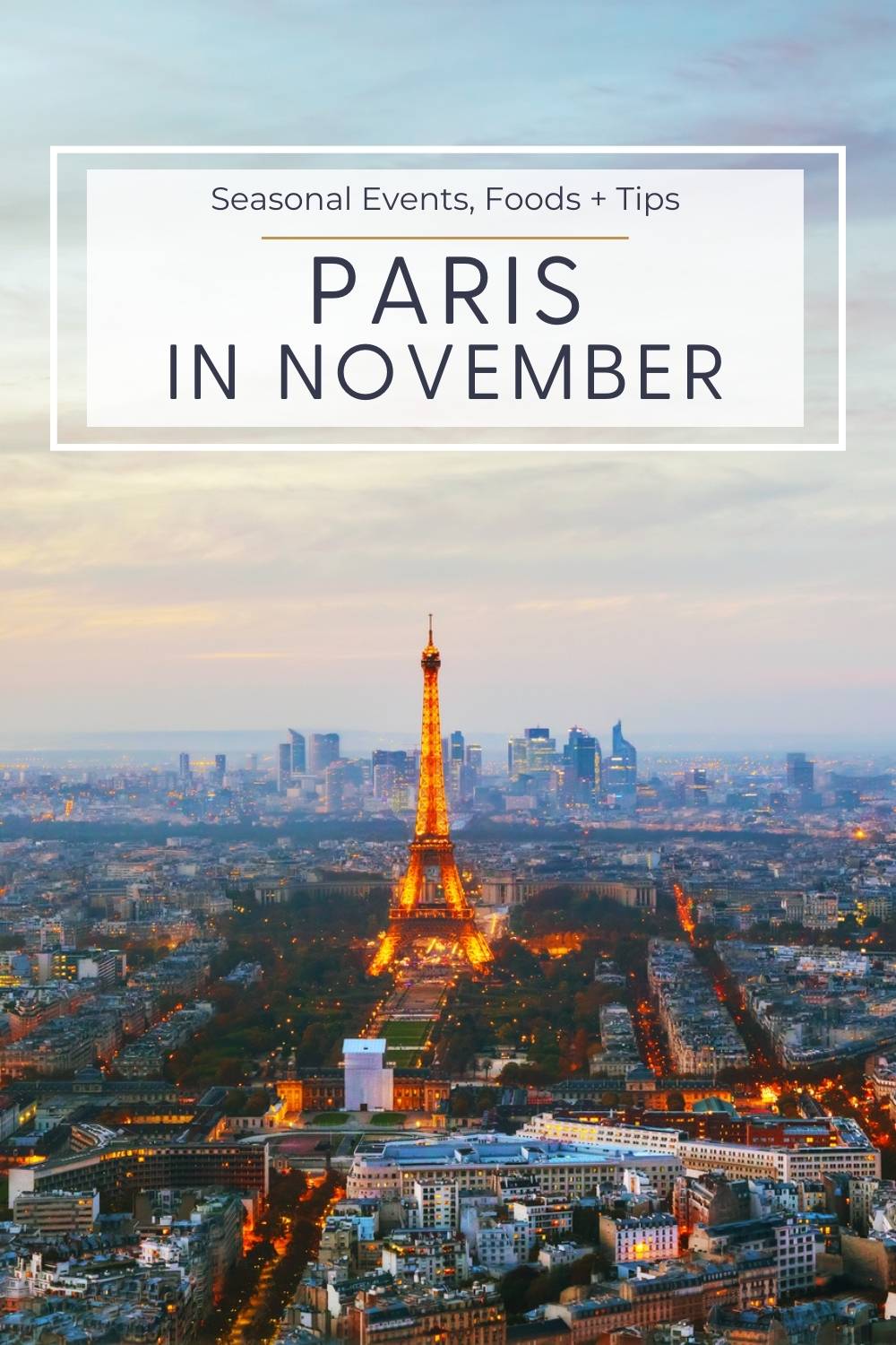 Paris in November early November evening in Paris