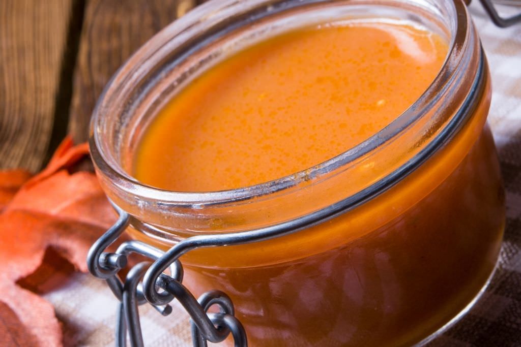 squash soup in a mason jar