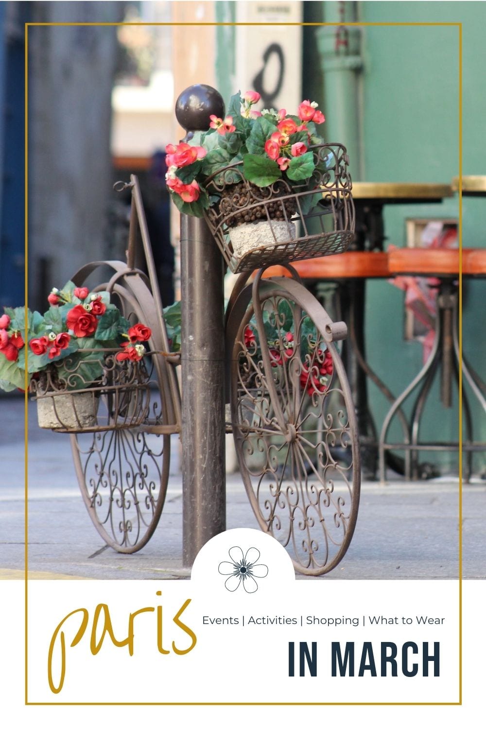 Paris in March bike on a paris street