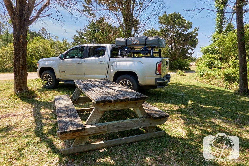 Picnic spot near the coast guard station on Cape Lookout National Seashore