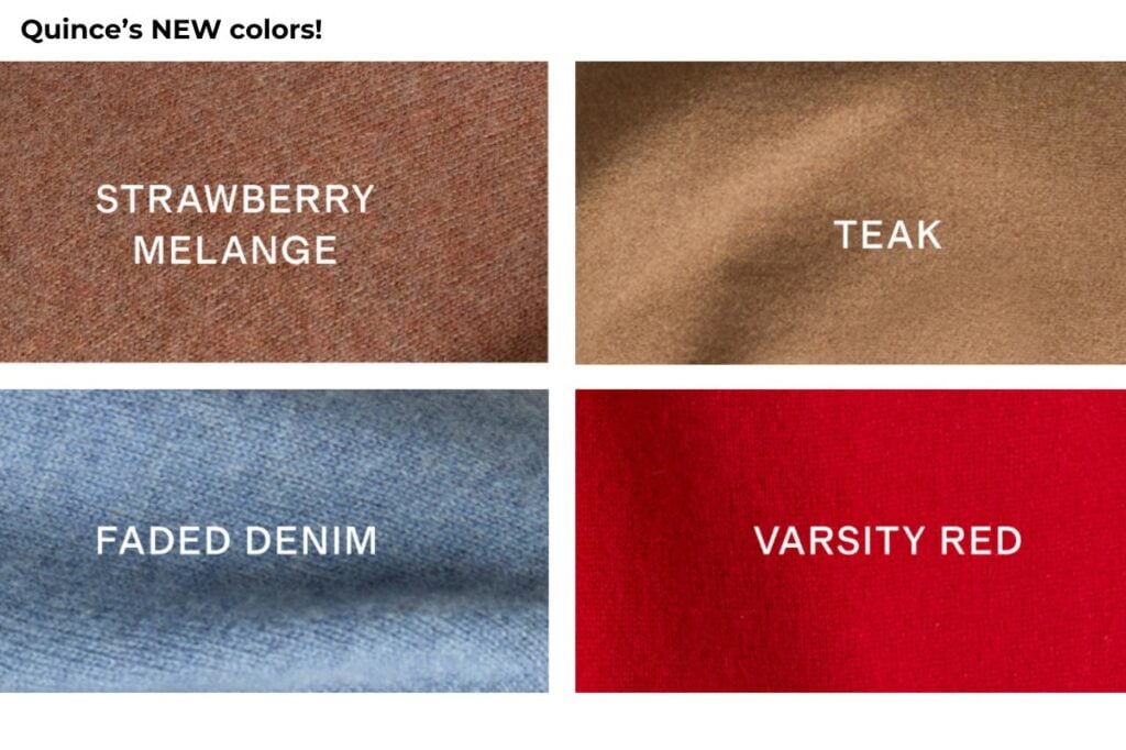 Quince’s NEW cashmere sweater colors