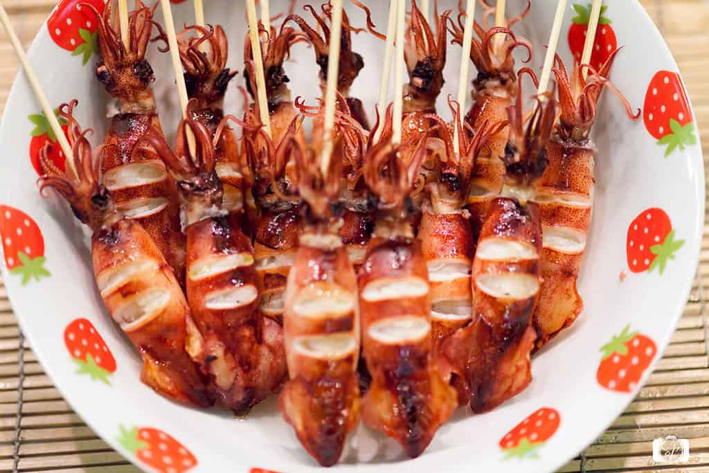 Squid pops in Kyoto Nishiki Market