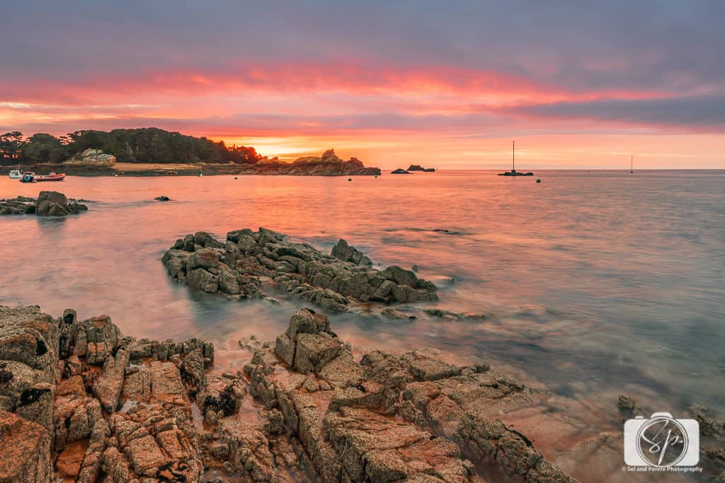 Sunrise on the Ile de Brehat-Brittany-France near the hotel Hotel room at La Potiniere Ile de Brehat Brittany France