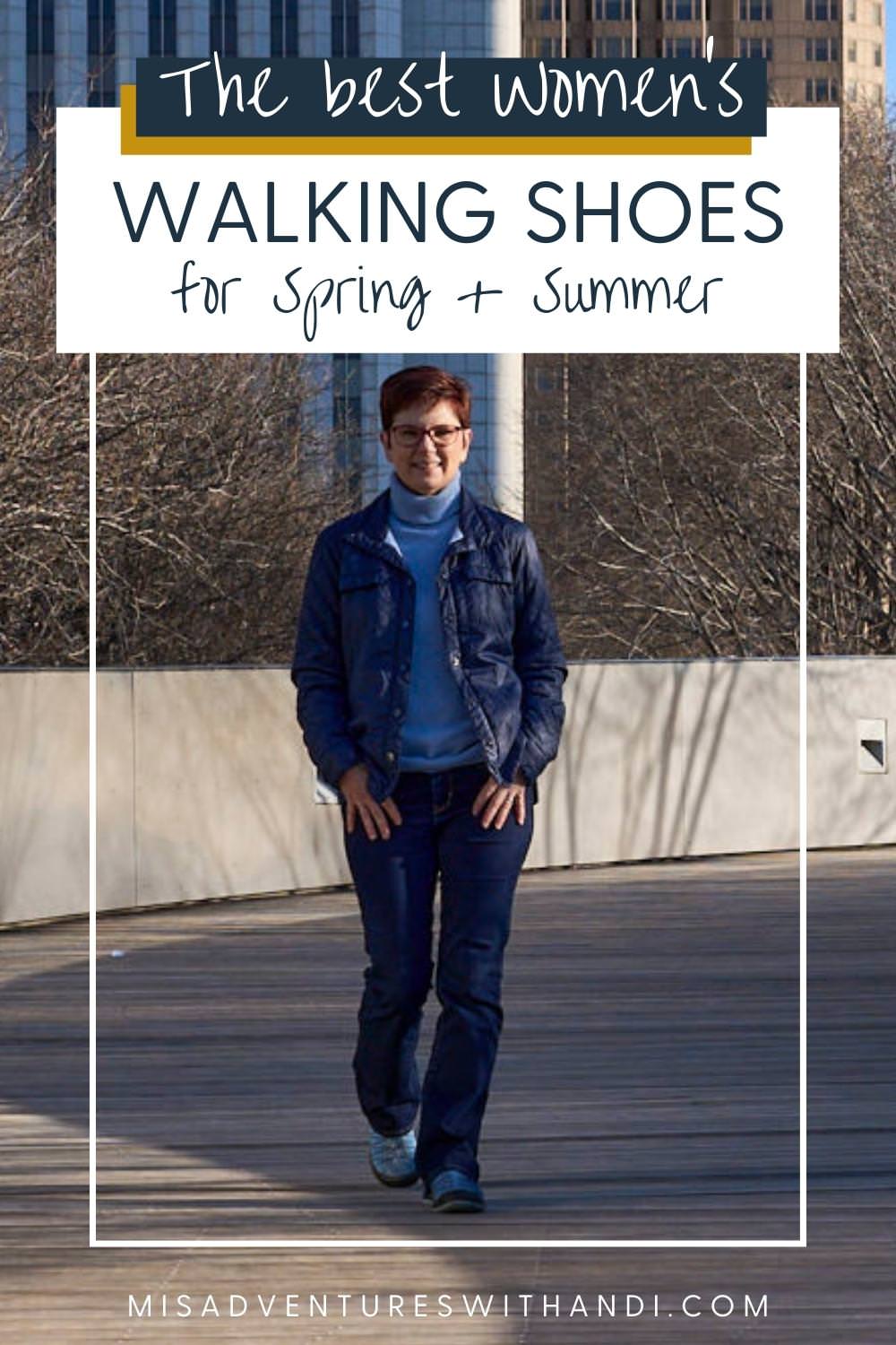 The Best Women's Walking Shoes for Spring and Summer Andi in her Jambu Maple Eco-Vegan on the BP Bridge in Chicago