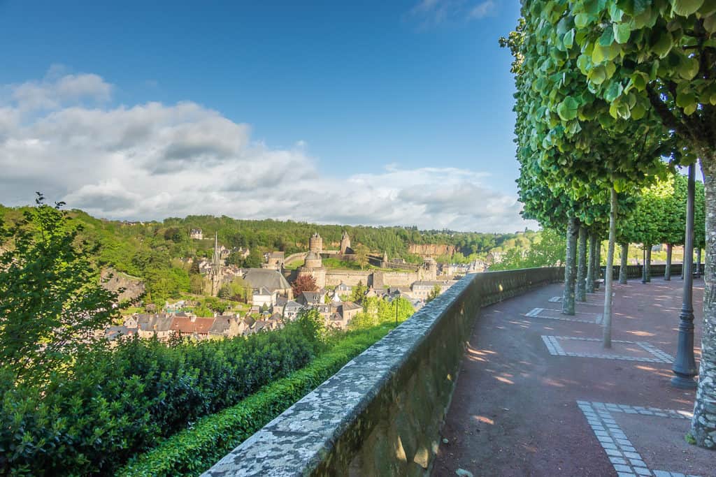 View of the Chateau de Fougeres from St Leonards church- Fougeres France