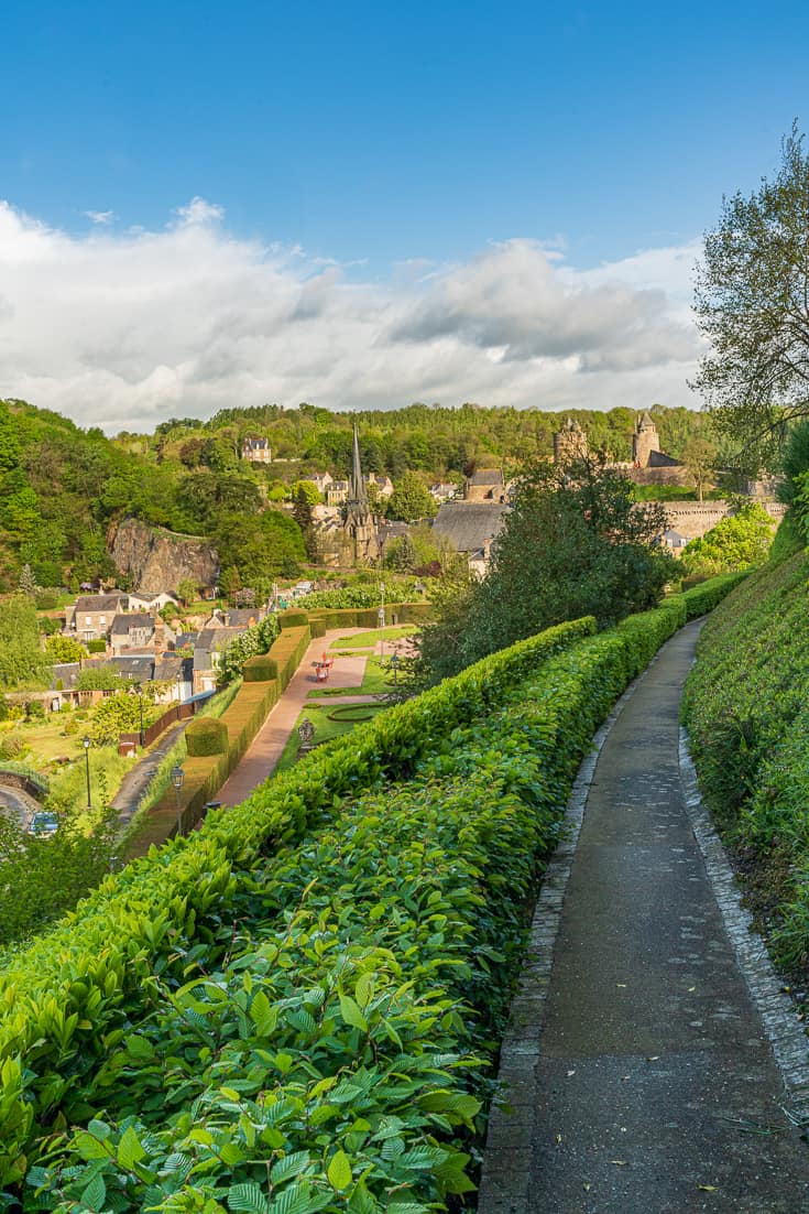 View of the Chateau de Fougeres from St Leonards church- Fougeres France