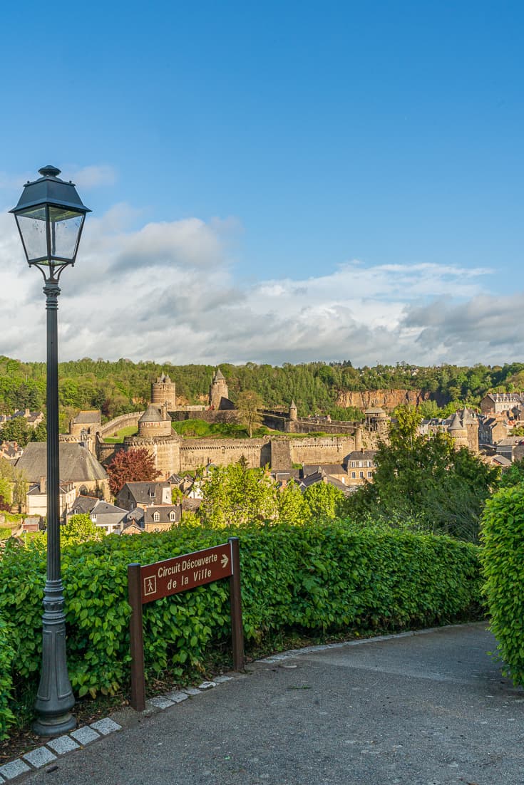 View of the Chateau de Fougeres from St Leonards church- Fougeres France