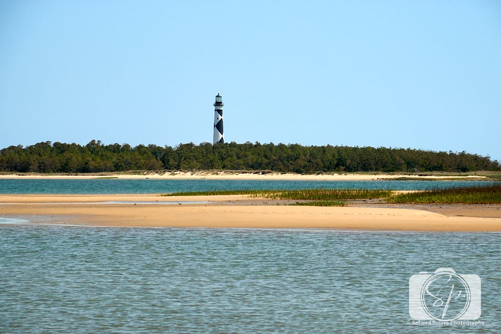 View of the Lighthouse from the beach on Cape Lookout National Seashore