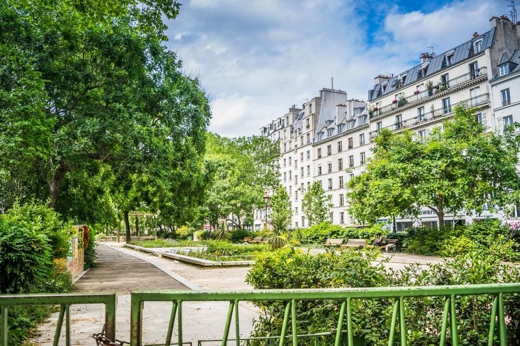 garden in Paris in spring