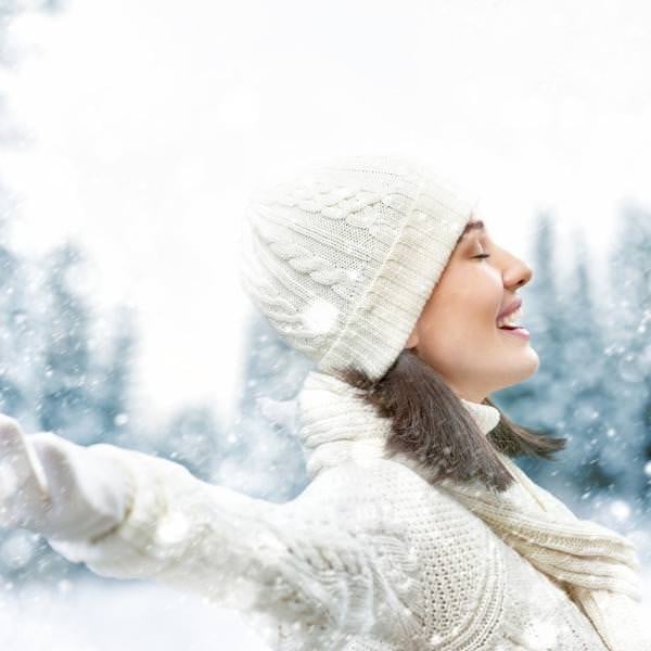 Woman in a winter outside